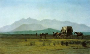 Wagon des arpenteurs dans les Rocheuses - Albert Bierstadt